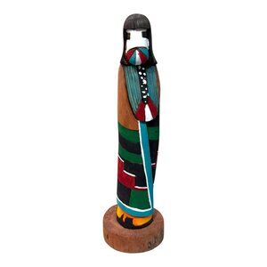 Vintage Kachina Wooden Shalako Dawn Signed By RT 8" Native American Art Carved